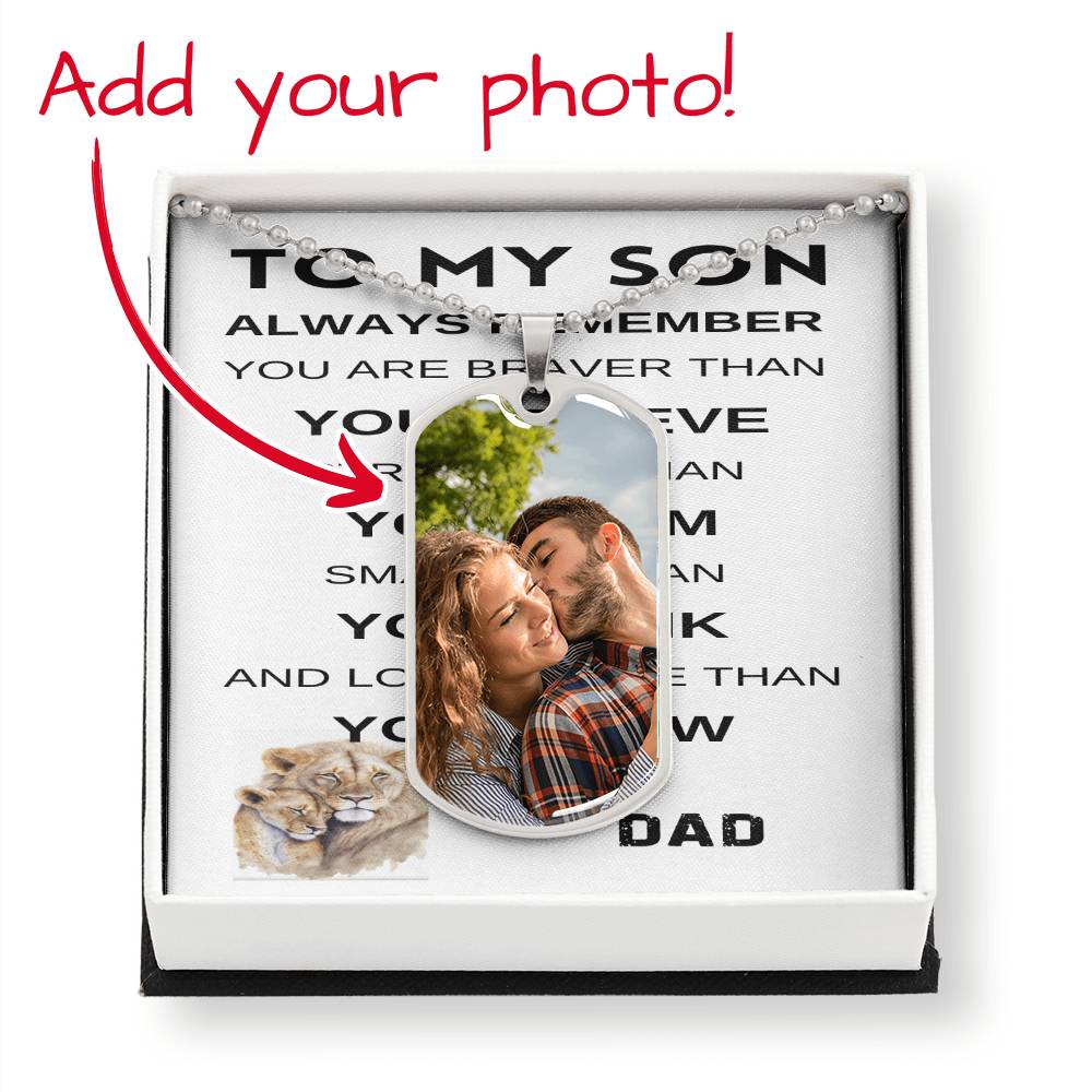 To My Son Dog on Father Day Tag Necklace