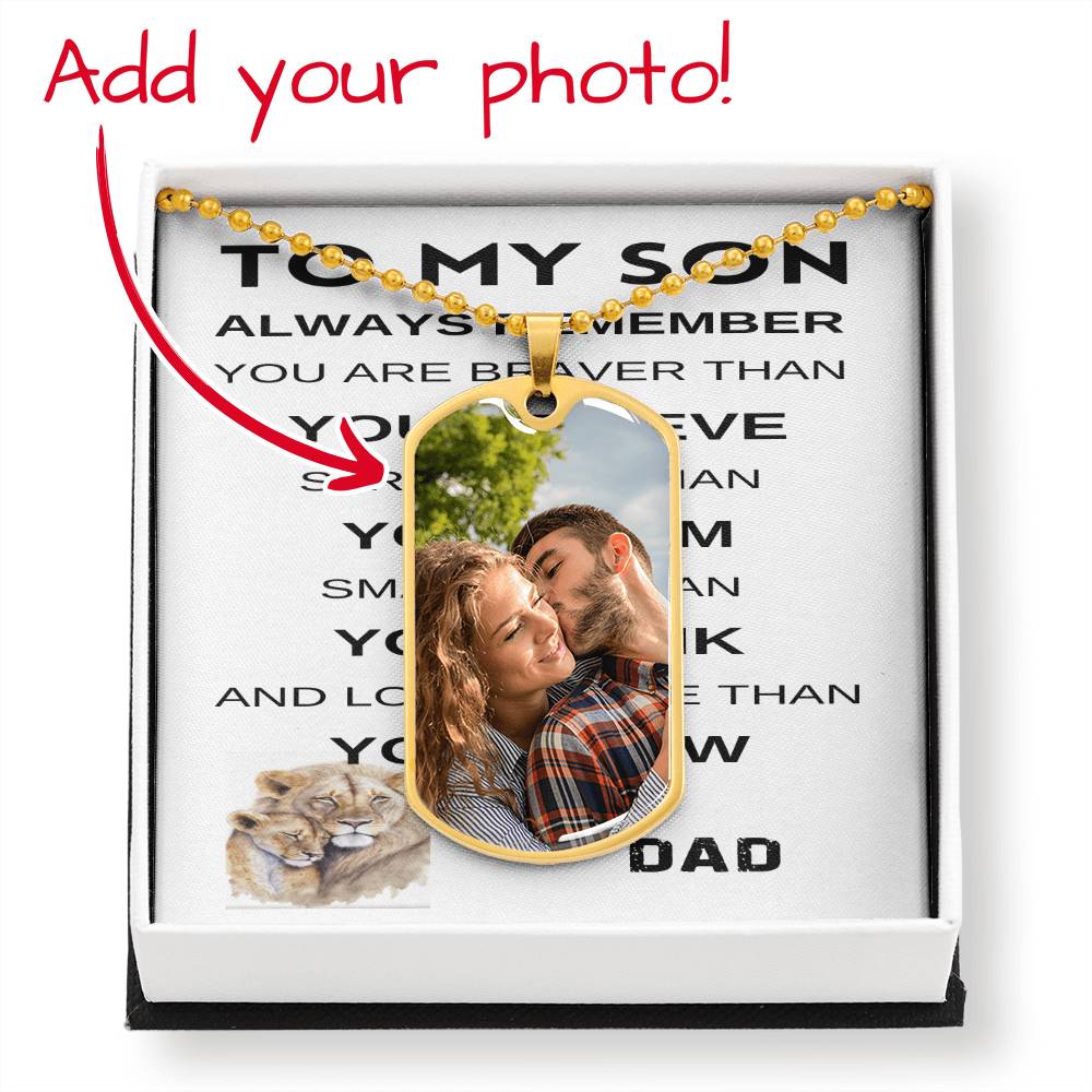 To My Son Dog on Father Day Tag Necklace