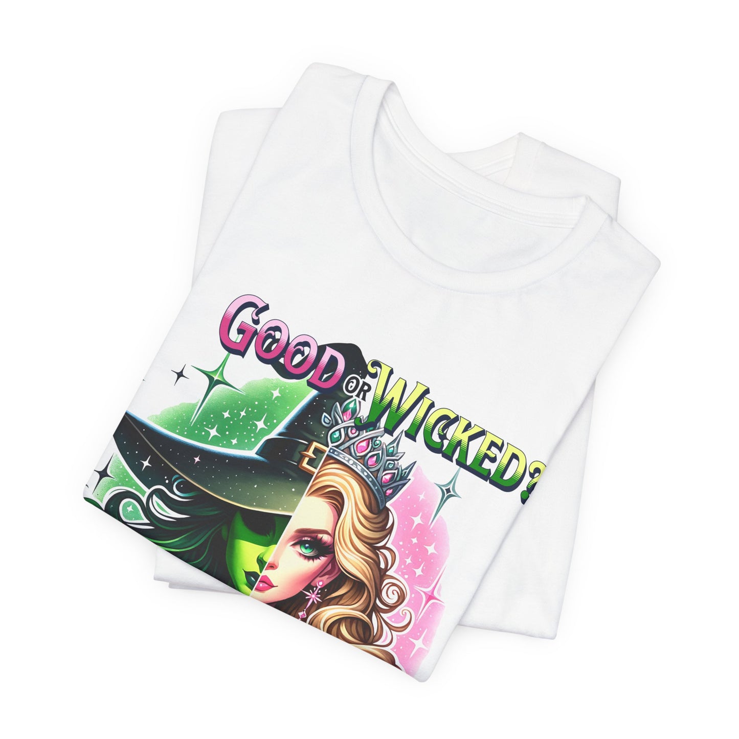 Good or Wicked Tee, Wicked Tee Shirts, Wicked Movie. Pink and Green Tee, Wicked Merch, Birthday Gift, Glinda, Elphaba, Wicked Theme, Gift for Her