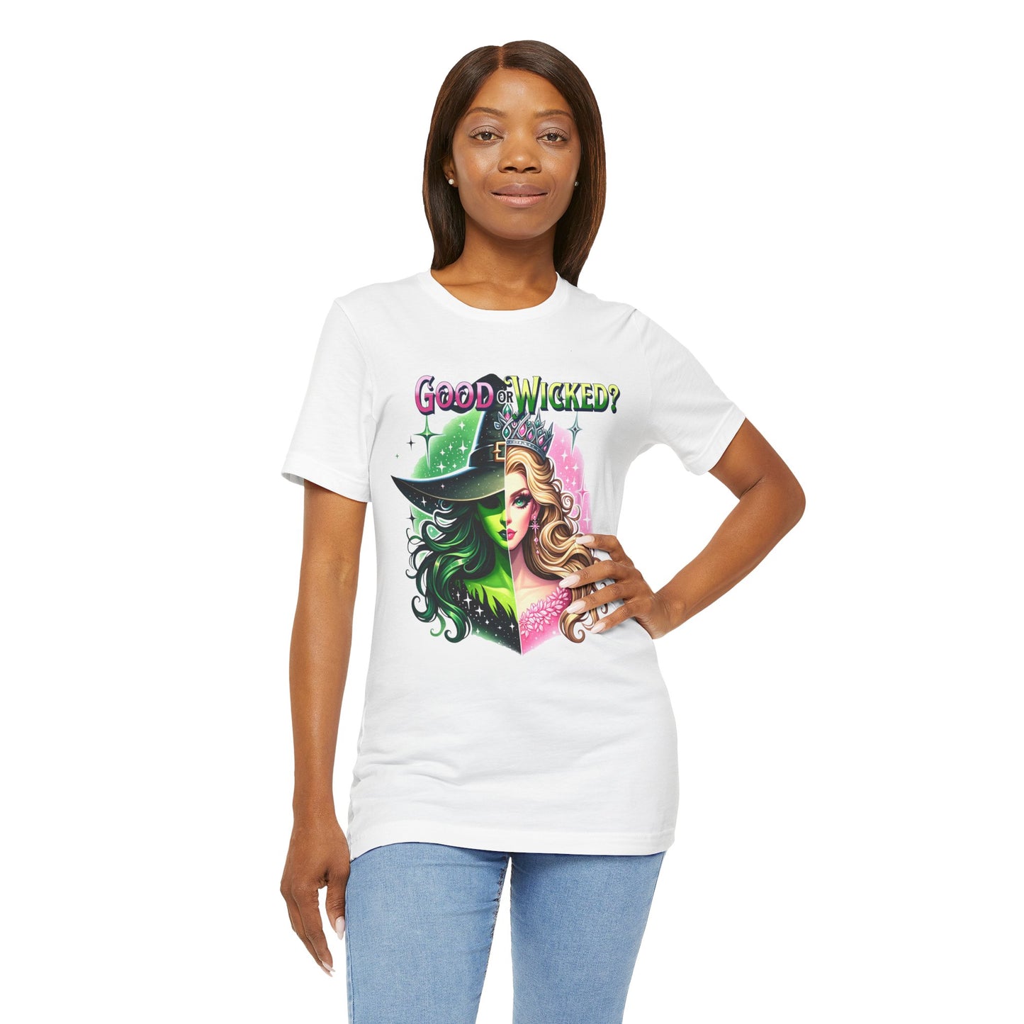 Good or Wicked Tee, Wicked Tee Shirts, Wicked Movie. Pink and Green Tee, Wicked Merch, Birthday Gift, Glinda, Elphaba, Wicked Theme, Gift for Her