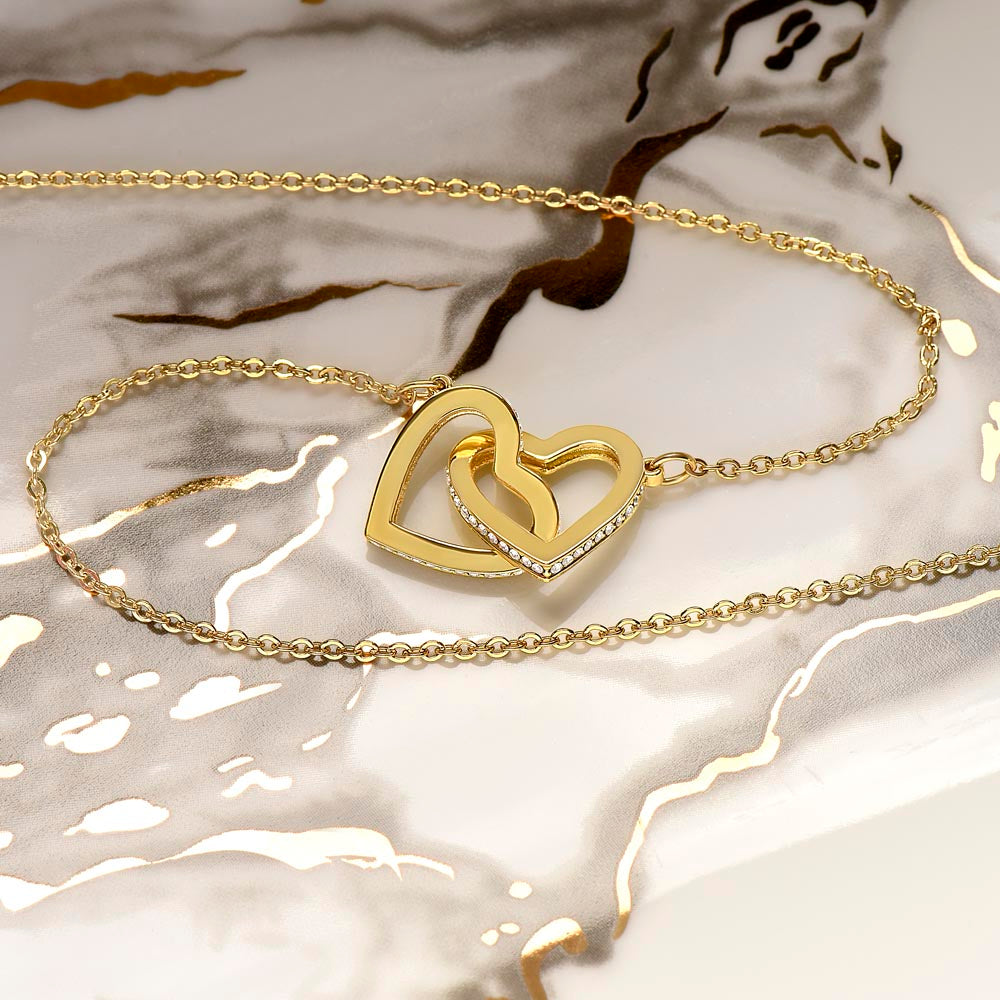 To My Beautiful Daughter- Interlocking Heart Necklace