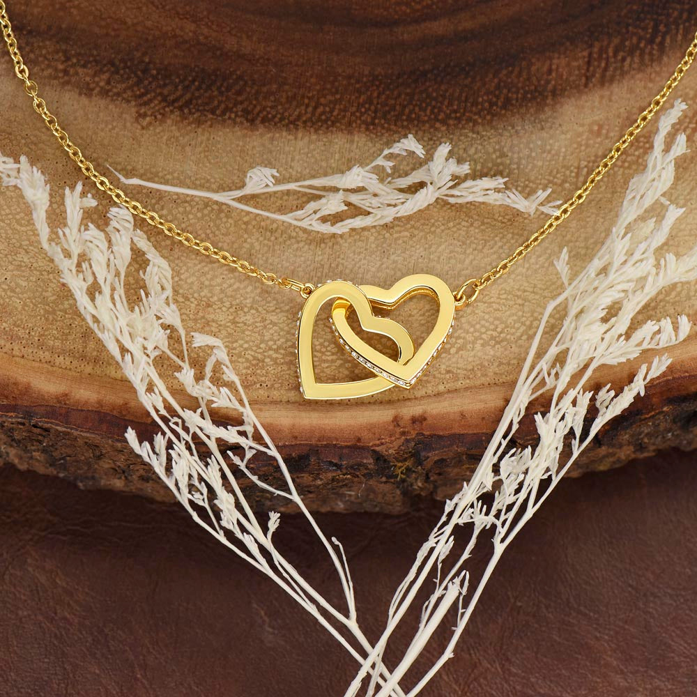 To My Beautiful Daughter- Interlocking Heart Necklace