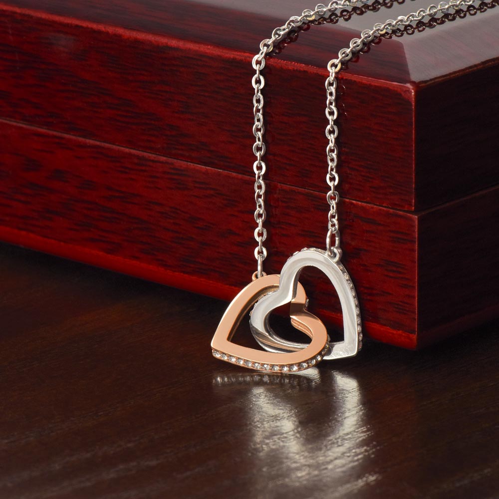 To My Beautiful Daughter- Interlocking Heart Necklace