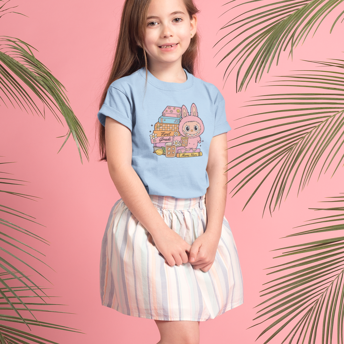 Custom Labubu Back to School Tee Personalized Kid School Shirt