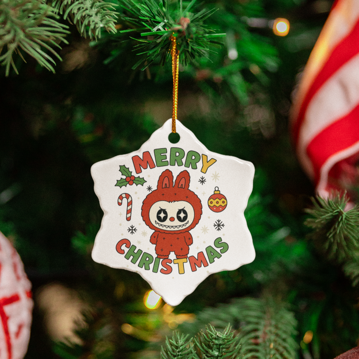 For the Quirky Holiday Decor Lover Labubu Christmas Ornament Holiday Gift