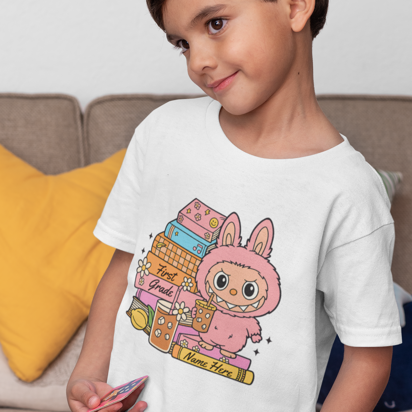 Custom Labubu Back to School Tee Personalized Kid School Shirt