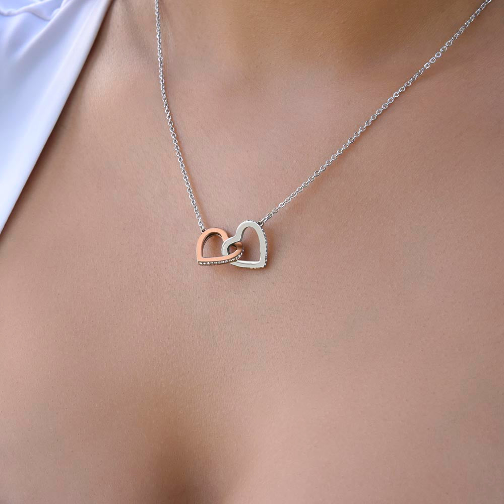 To My Beautiful Daughter- Interlocking Heart Necklace