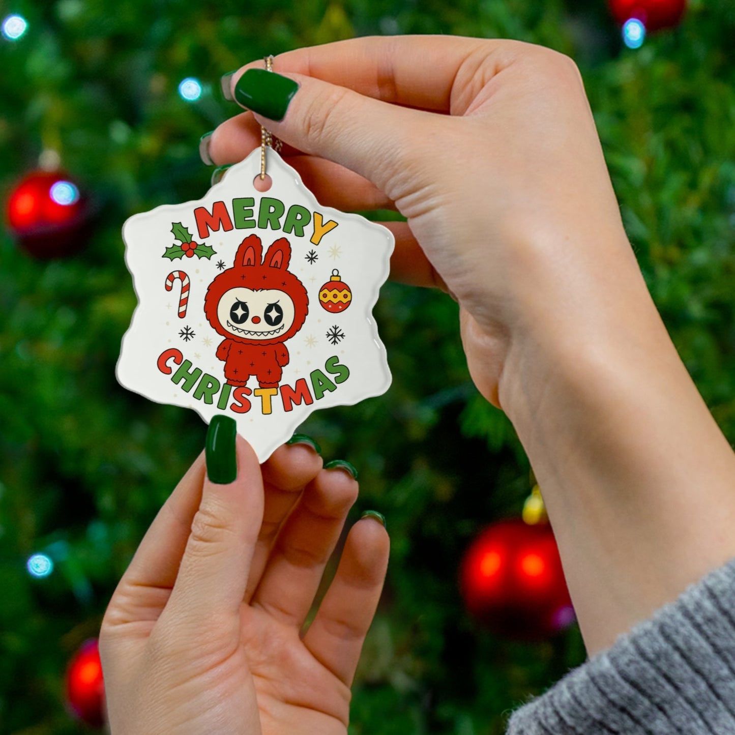 For the Quirky Holiday Decor Lover Labubu Christmas Ornament Holiday Gift