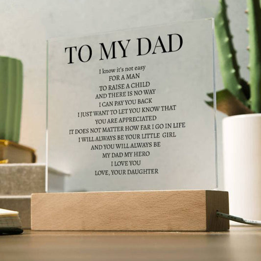 To My Dad Square Plaque