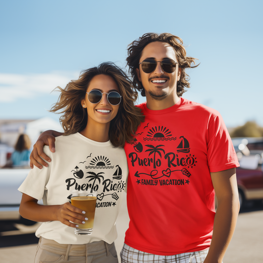 Custom Puerto Rico Family Vacation T-Shirt, 2025 Puerto Rican Vacation, Family Trip Shirt, Vacation Shirt, Family Matching, Family Reunion, Group Vacation Shirt