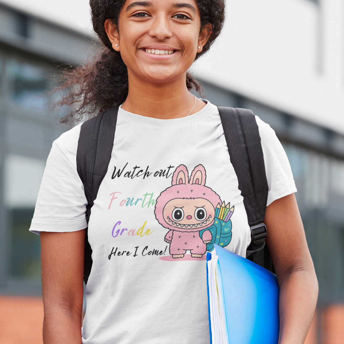 Cute Fourth Grade Bunny Tee for Kids, Back to School Shirt, Youth Short Sleeve T-Shirt, Fun Rabbit Design, Kids Gift Ideas