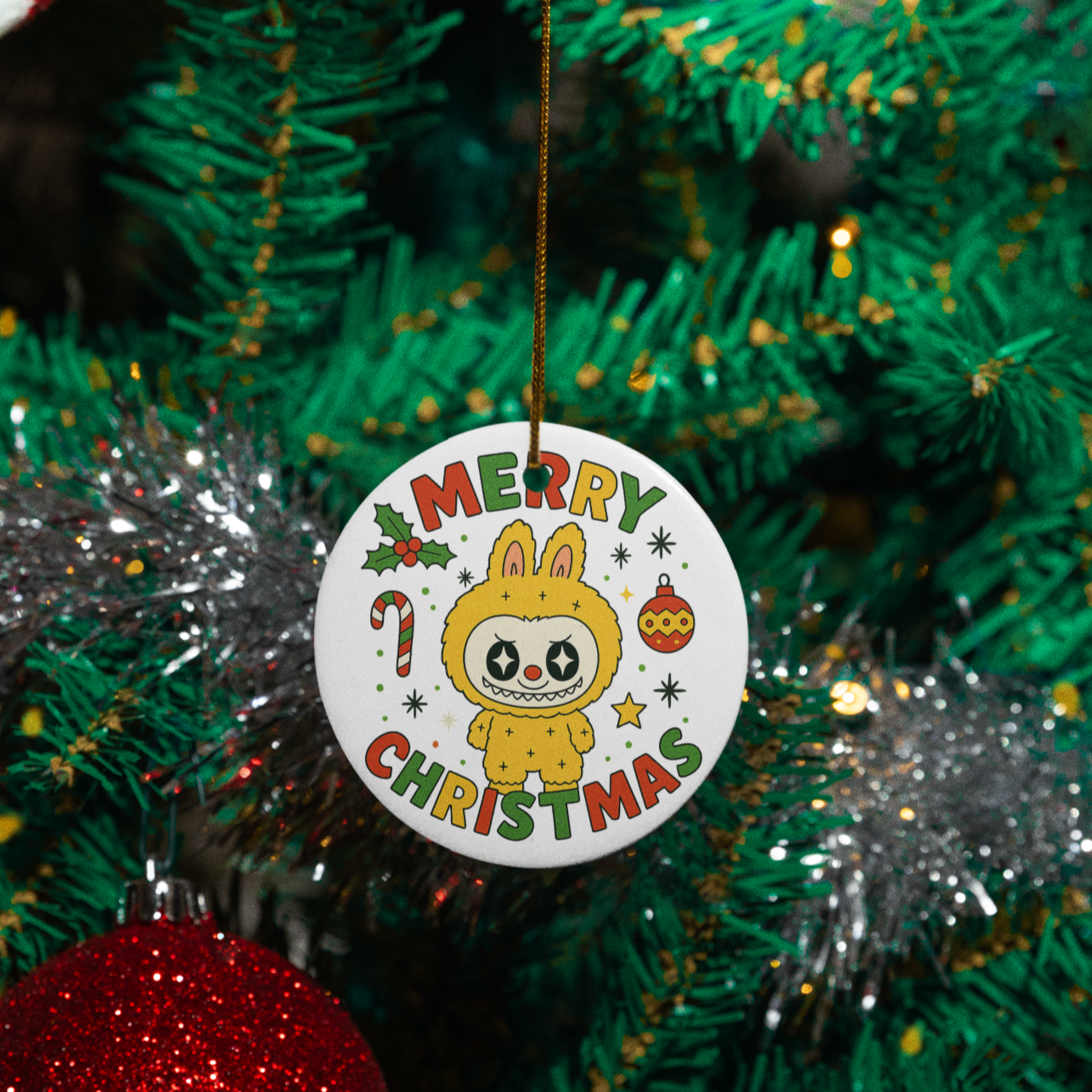 For the Quirky Holiday Decor Lover Labubu Christmas Ornament Holiday Gift