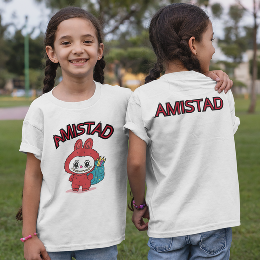 Custom Amistad Labubu Youth Short Sleeve Shirt Gift for Daughter Birthday Gift School Spirit Tee