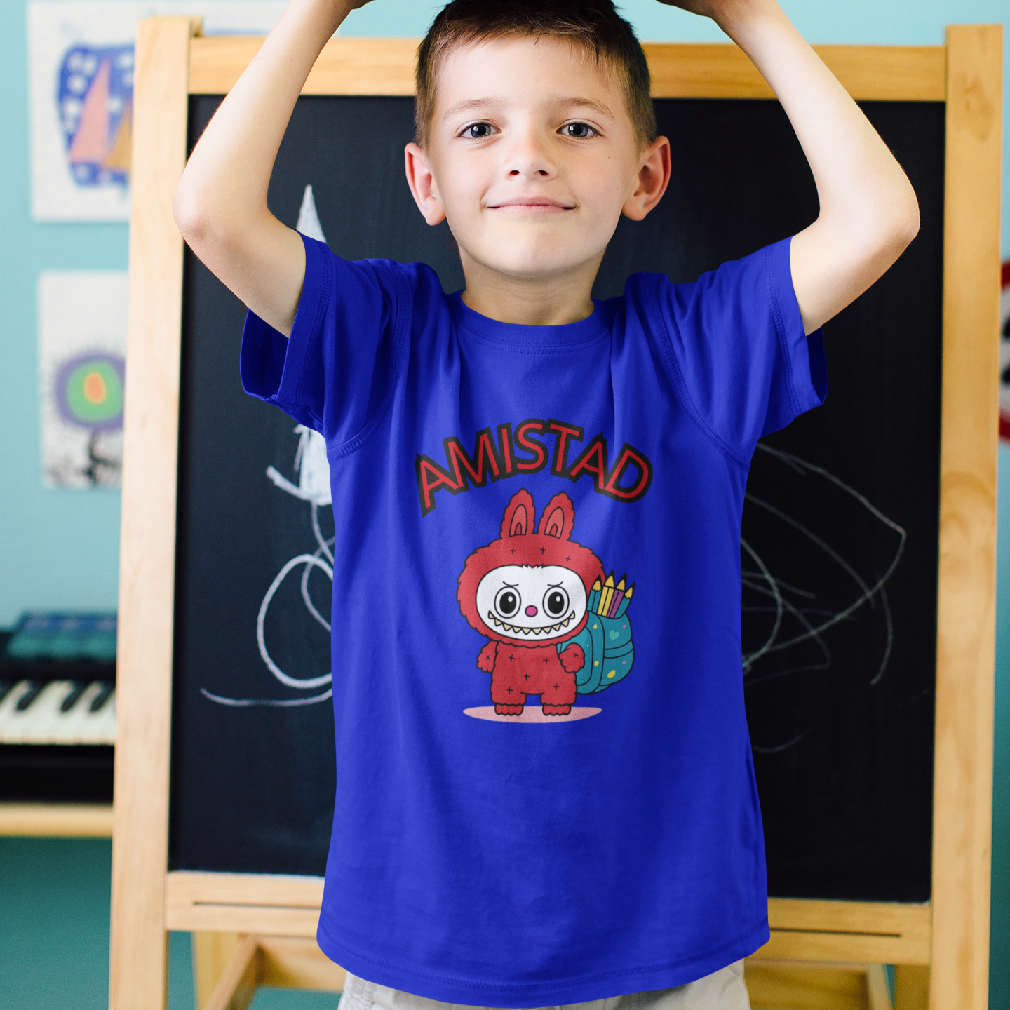 Custom Amistad Labubu Youth Short Sleeve Shirt Gift for Daughter Birthday Gift School Spirit Tee