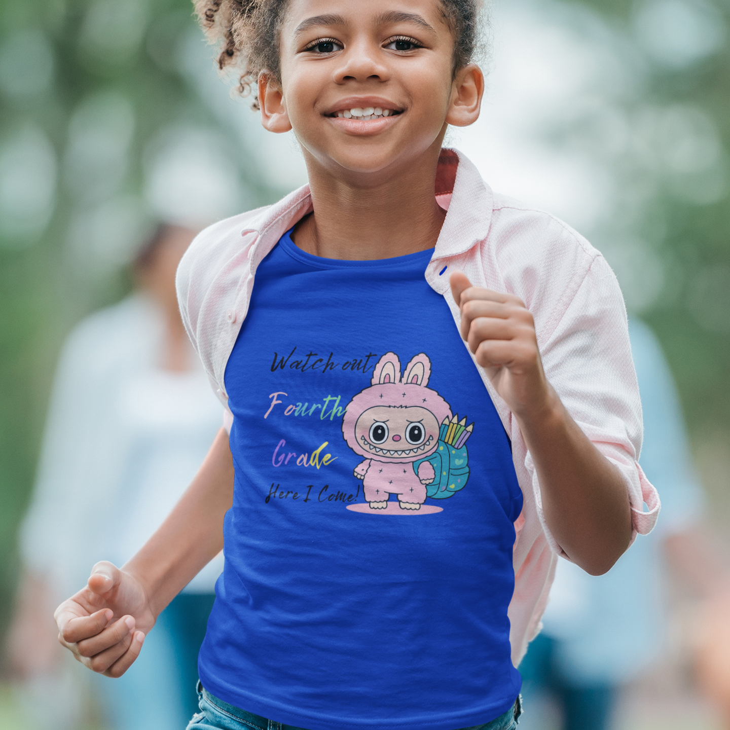 Cute Fourth Grade Bunny Tee for Kids, Back to School Shirt, Youth Short Sleeve T-Shirt, Fun Rabbit Design, Kids Gift Ideas