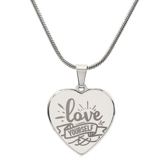 Love Yourself - Engraved Heart Necklace